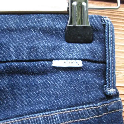 MOTHER High Waisted Looker Dagger Ankle Fray Lace Blue Size 25