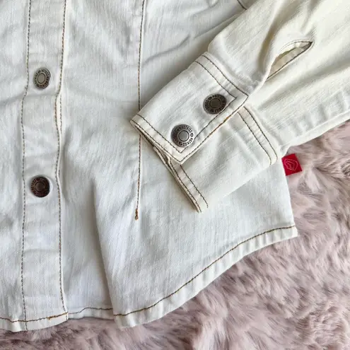Hot Kiss Vintage Y2K White Fitted Denim Button Up Jacket