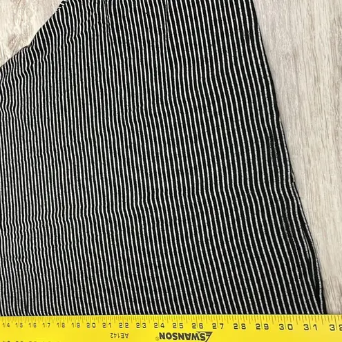 West Loop Black & White Striped Long Sleeve Above the Knee Sweater Dress Large