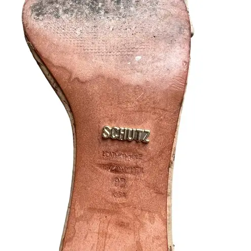 Schutz - Bebethy Cork Ankle Strap Block Heel Sandals Sz 9