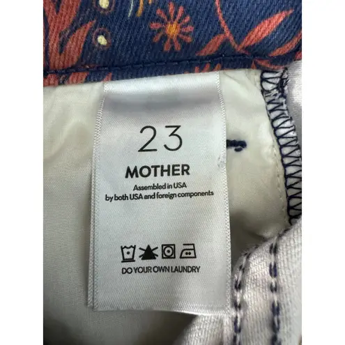 MOTHER The Rascal Ankle Jeans Blue Paisley Print Flare Leg Women's Size 23