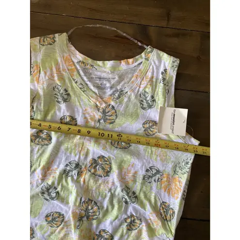 The Sweatshirt Project Cotton V Neck Large Sleeveless Blouse NEW Vacation‎ Palm