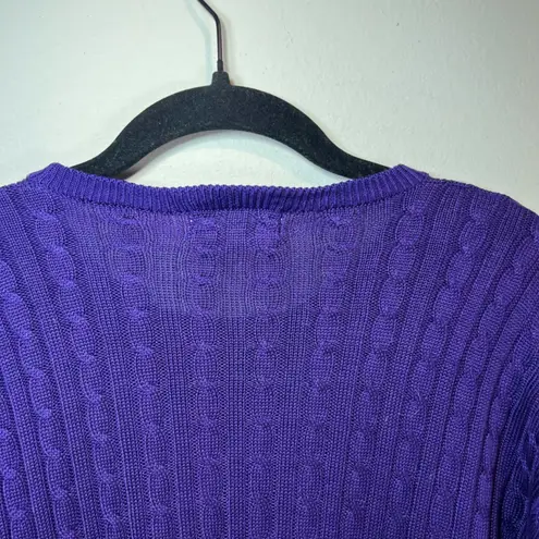 Mark Fore & Strike 100% Spun Silk Crew Neck Sweater Purple Textured Fitted Sz XL
