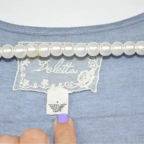 Deletta | Anthropologie Blue Top Blouse Size Small