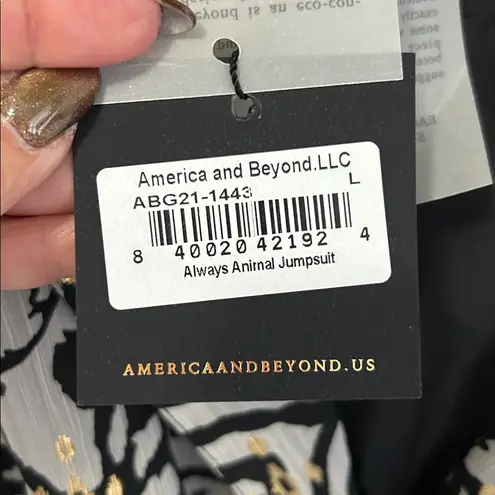America & Beyond Always Animal Jumpsuit Size L
