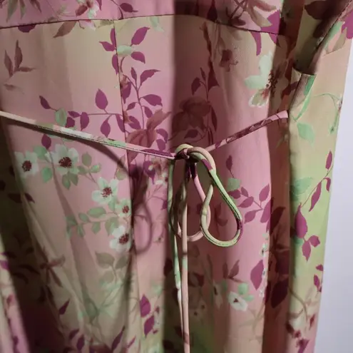 VTG 90s Y2K Floral Maxi Dress Fairy Grunge Retro Pink Floral USA Made L Jody CA Size L