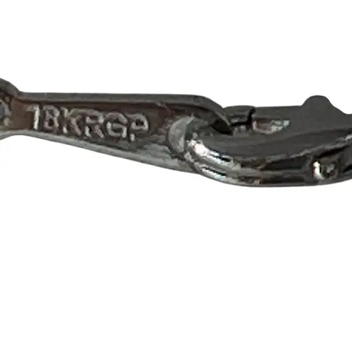 Silver 18ktgp Necklace Double Dolphin Pendant Blue Crystal Rhinestone 18" 5.89g