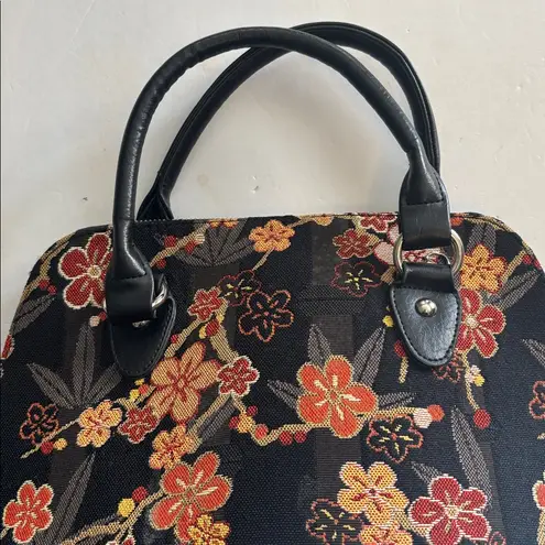 SIGNARE BRAND MULTICOLORED AND BLACK TAPESTRY HANDBAG BLACK ADJUSTABLE STRAP