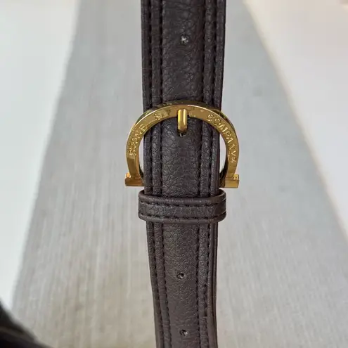 Vintage Stone & Co. Dark Brown Brass Pebbled Leather Purse Crossbody Bag