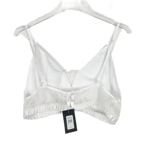 Frederick's of Hollywood NWT Delphine Satin Cropped Cami White Size Medium M T24