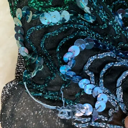 Vintage J.J Rich mesh sequin dolman sleeve top Black Size M