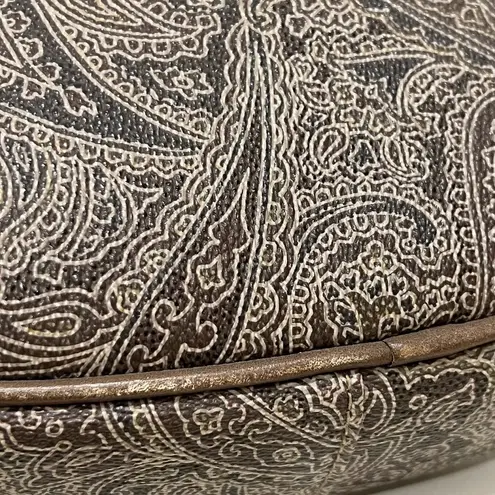 Liz Claiborne  Paisley Print Y2K Vintage Leather Crossbody Shoulder Bag Purse