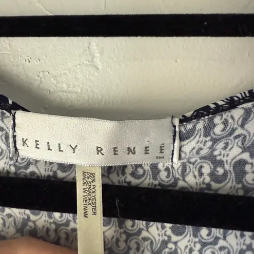 Kelly Renee Black White Patterned Wrap Maxi Dress L Old Money Horse Race Blue Size L