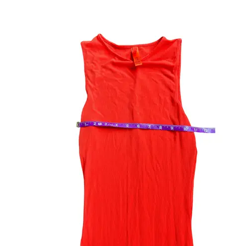 SKIMS Soft Lounge Long Dress in Fire Orange Ribbed Sleeveless Maxi Dress Size S