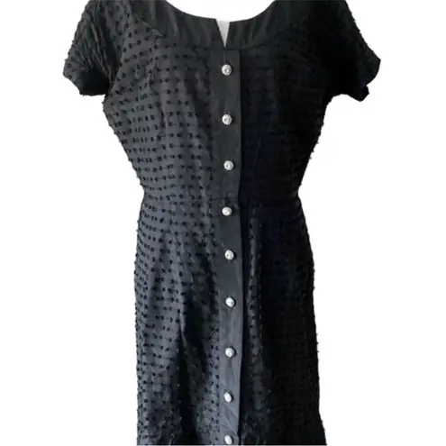 Vintage Womens Dress Large Cocktail 50s Pinup Classic Retro Formal Rockabilly Black Size M