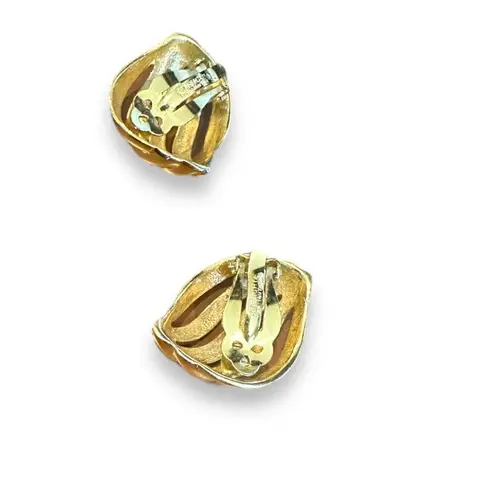Givenchy Vintage Goldtone Shell Clipon Earrings