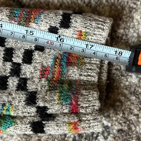 Dreamers Black and Cream Multicolor Chevron Cardigan with Floral Accents Size S