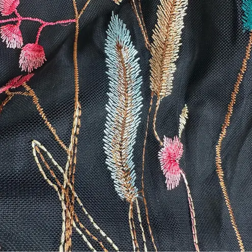 Connected Apparel Floral Embroidered Black Dress NWT Women's Size 12