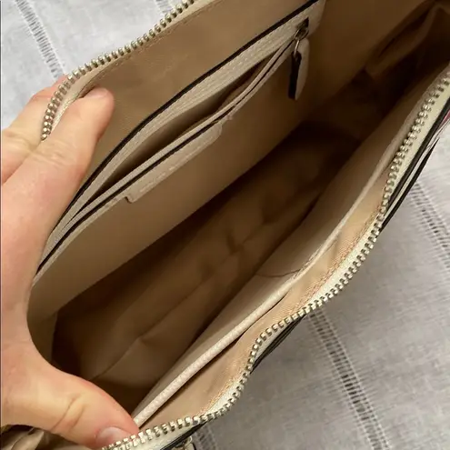 Dana Buchman Pink and White Floral Shoulder Bag with Silver Accents