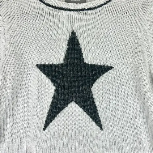 Wooden Ships Metallic Star Crew Sweater Size S/M Wool Mohair Blend Grey