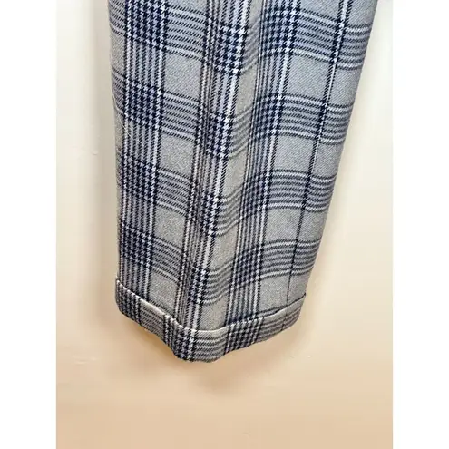 Oscar de la Renta Women's Size 6 Gray Wool Plaid Dress Pants Business Casual EUC