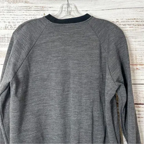 Joseph Wool Blend Crew Neck Long Sleeve Sweatshirt Gray Black Size 36