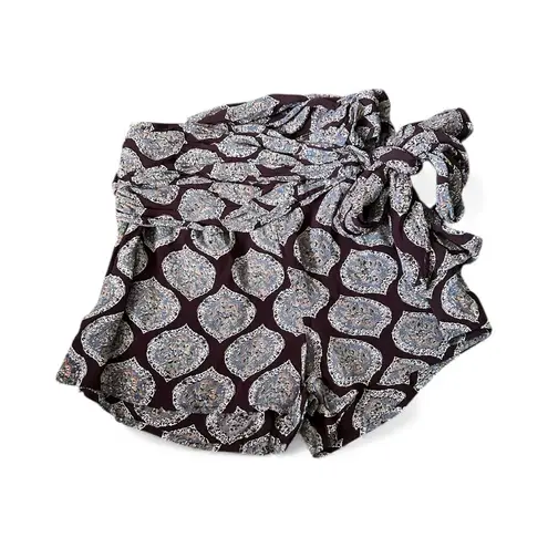 Free People  ALL A DREAM WRAP EGGPLANT COLORWAY PRINT Dressy Shorts Size 0