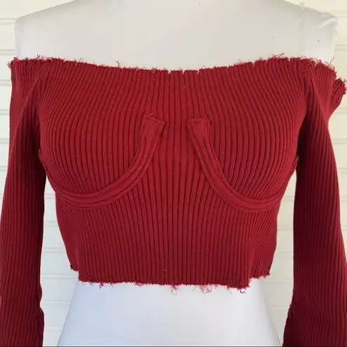 Better Be Red Bell sleeves crop top NEW
