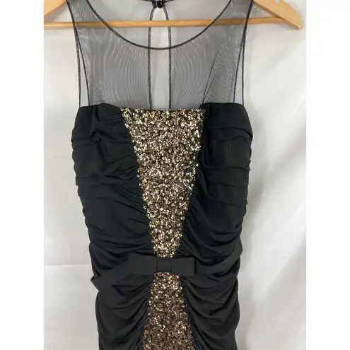 Jessica McClintock Sequin front ruched cocktail dress size 10