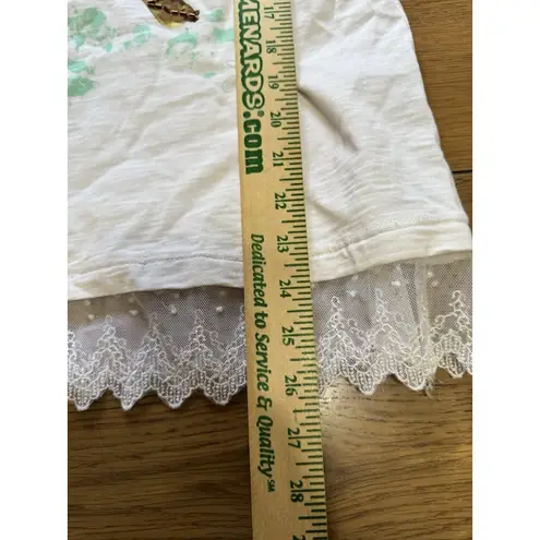 Christopher & Banks Christopher Banks Short Sleeve Women Blouse Size Petite Medium Lace Flamingo