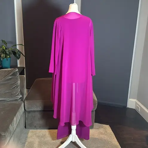 Women’s Chiffon 3 Piece Party Formal Mother of the Bride Pants Suit Size 14 Pink