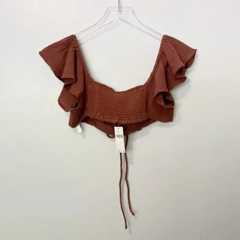 Anthropologie NWT  The‎ Jerry Cinched Top Brown