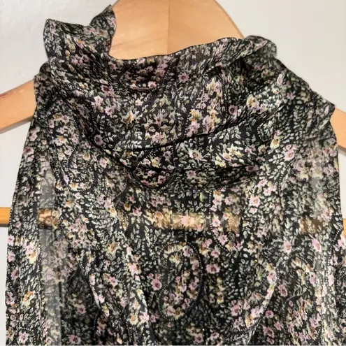 Elan Black Paisley Women's Top