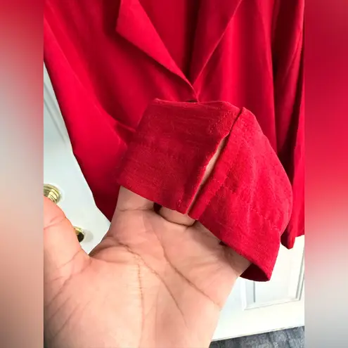 Connected Apparel Red Lightweight Button Blazer Top Women’s XL.