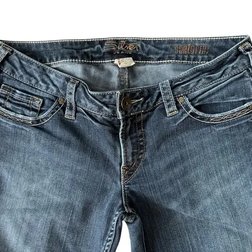 Silver Jeans Santorini Cropped Capri Stretch Low Rise Jean 30X25 Medium Wash