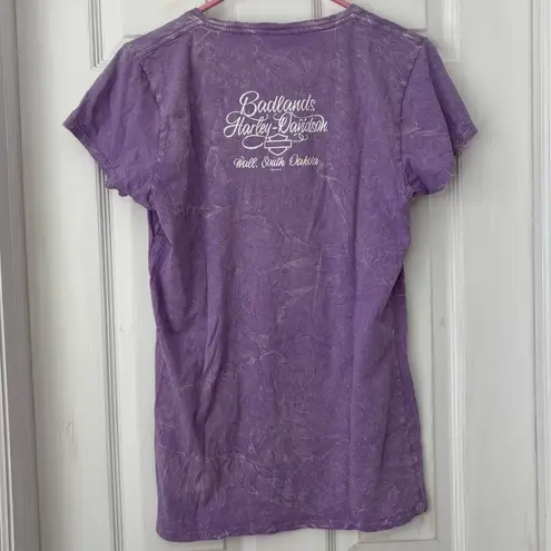 Harley Davidson Sturgis 2016 Purple Vneck Tshirt Size L
