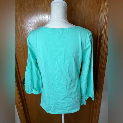 Boston Proper teal blouse size large