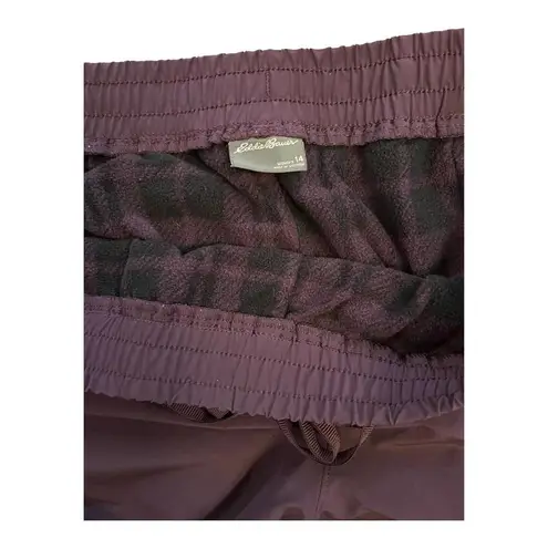 Eddie Bauer  Pants Women's 14 Purple Nylon Joggers Fleece Lined Outdoors Ladies