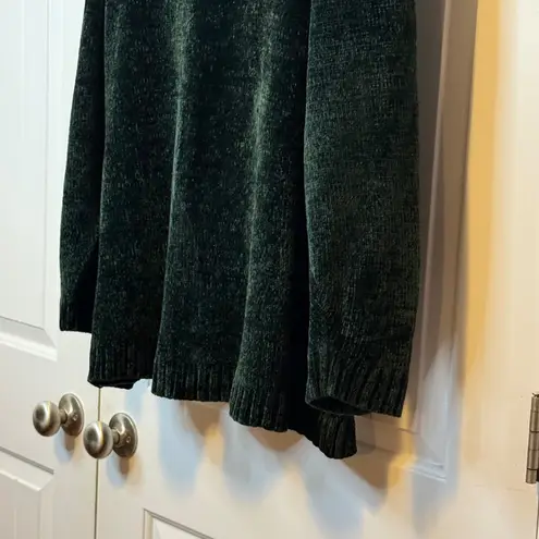 Karen Scott Sweater 3X Green V Neck Plush Velvet Long Sleeve Blouse Pullover #