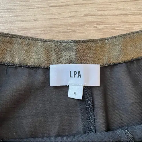 LPA  Gold Metallic Sheer High Waisted Cropped Gaucho Wide Leg Pants Size S