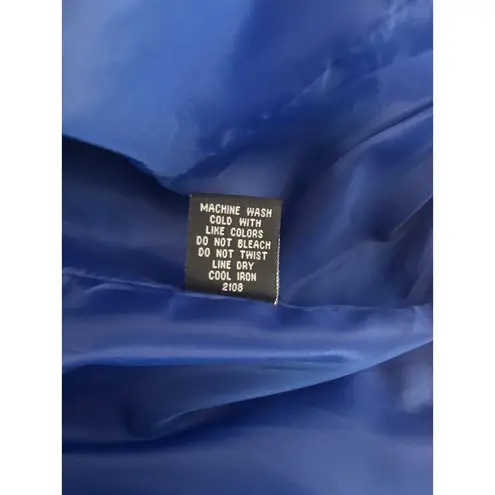 Rafaella Blazer Jacket Womens M Blue White Swirl Pattern 3/4 Sleeve Button Front