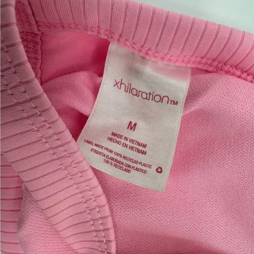Xhilaration Xhiliaration Pink Ribbed Triangle Criss Cross Back Bikini Top Medium
