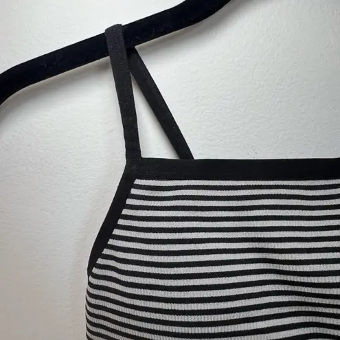 Colsie Women's Ribbed Bralette Striped Black Gray Padded Bra Keyhole Back Small