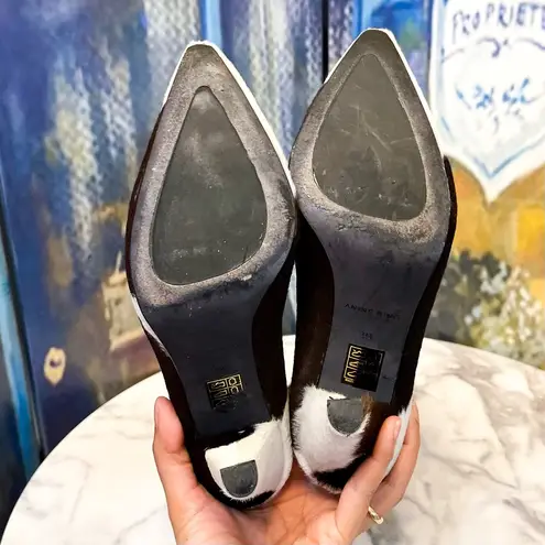 ANINE BING Jolene Boots Leather Pony Calf Hair Cowboy Western B&W Size 39 GUC