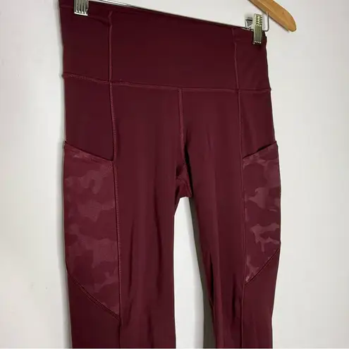 Lululemon  Invigorate High-Rise Tight 25” – Burgundy Camo Mesh – Size 4 - Image 5