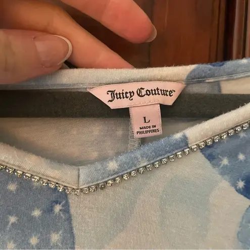 Juicy Couture  Flowy Rhinestone Trim Caplet Tank Top Large