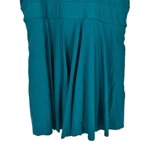 Bloomchic Solid Teal Ruffle Hem Empire Waist Halter Neck Swim Dress size 18/20 Green