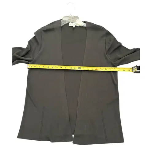 ESCADA Cardigan Sweater Womens Size 42 Gray Wool Knit Open Front Quiet Luxury