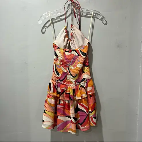 Sky To Moon Dress Small Runched Mini Spaghetti Strap Open Back Orange Pi… Pink