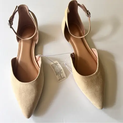 Old Navy  Women's Pointy Toe Low Heel Ankle Strap Flats Desert Floor Sz 8